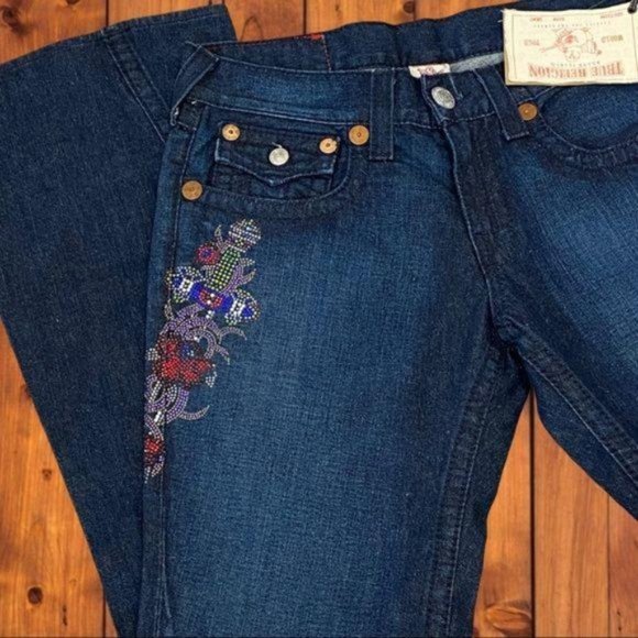 True Religion Joey Big T High Rise Wide Leg Flare - Picture 5 of 6